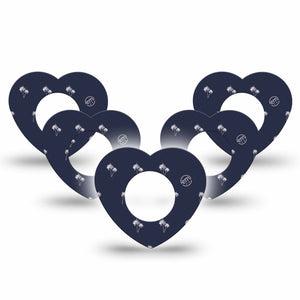 ExpressionMed Palm Trees Freestyle Libre 2 and Libre 2 Plus Heart Shape Tape, Abbott Lingo, 5-Pack Tape Palm Grove, Fixing Ring Tape CGM Design