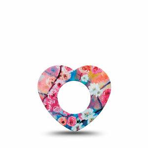 ExpressionMed Branching Out Freestyle Libre 2 Heart Shape Single Overlay Patch CGM Design, Abbott Lingo