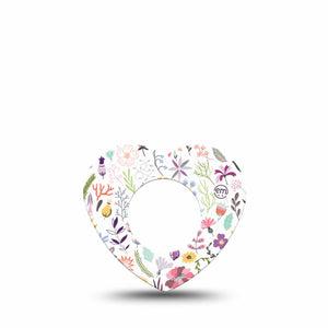 ExpressionMed Springy Stems Freestyle Libre 2 and Libre 2 Plus Heart Shape Tape, Abbott Lingo, Single Tape Nature-Inspired, Fixing Ring Tape CGM Design