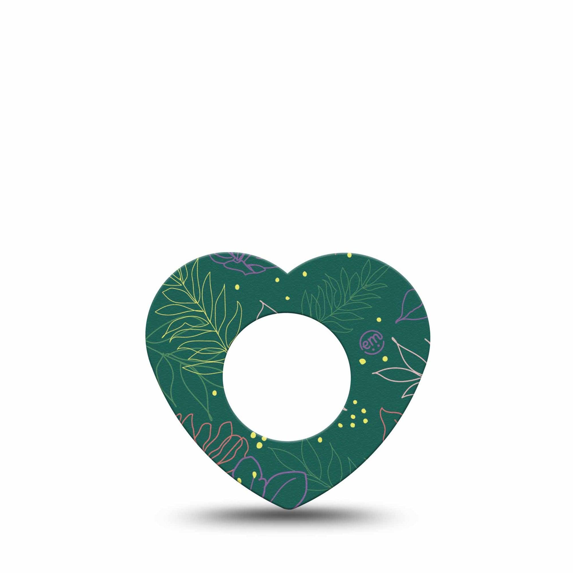 ExpressionMed Graphic Petals Freestyle Libre 2 and Libre 2 Plus Heart Shape Tape, Abbott Lingo, Single Tape Abstract Flowers, Adhesive Patch CGM Design