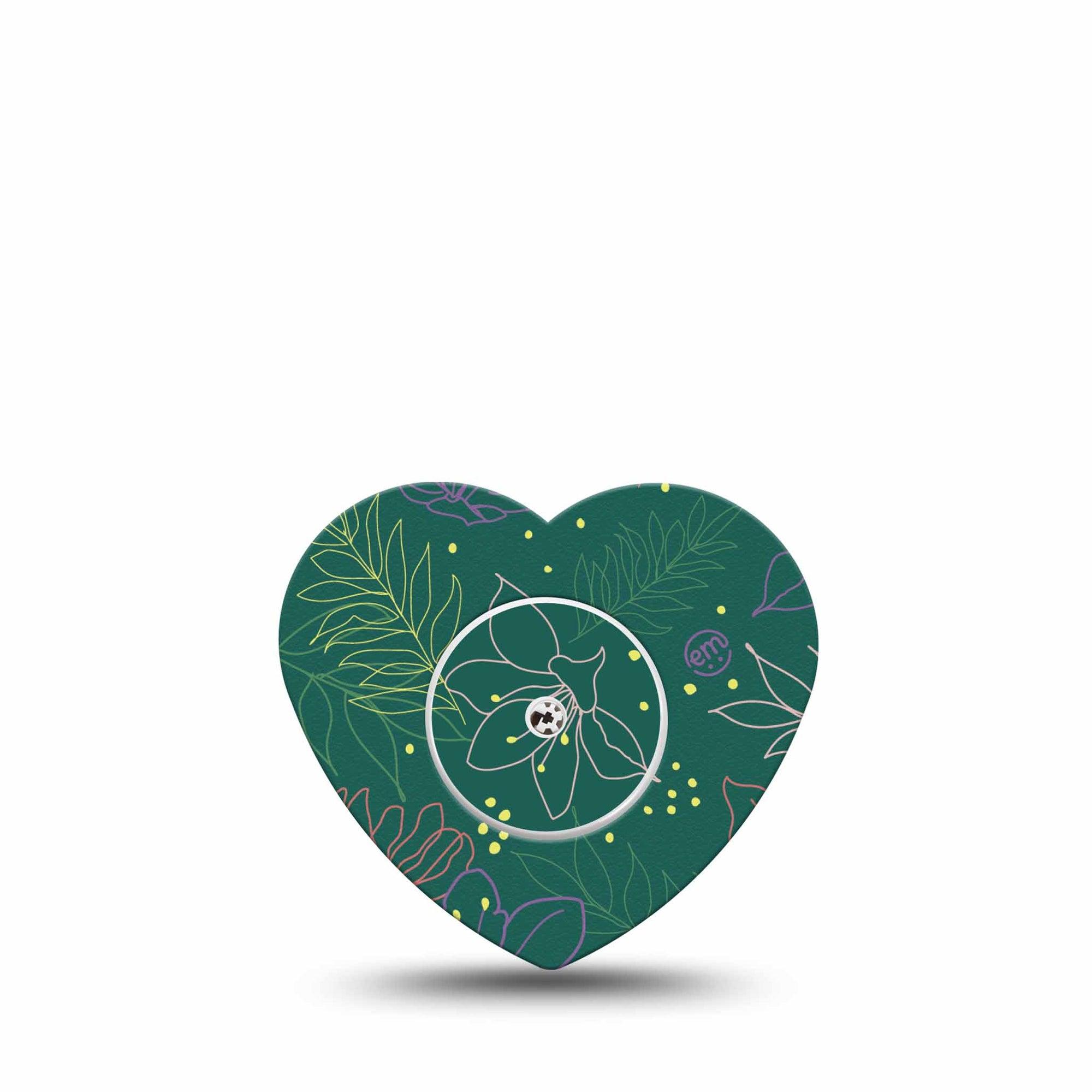 ExpressionMed Graphic Petals Freestyle Libre 2 and Libre 2 Plus Heart Shape Tape, Abbott Lingo, Single Tape and Single Sticker Bold Flower, Adhesive Patch CGM Design