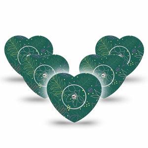 ExpressionMed Graphic Petals Freestyle Libre 2 and Libre 2 Plus Heart Shape Tape, Abbott Lingo, 5-Pack Tape and 5-Pack Sticker Elegant Petals, Adhesive Patch CGM Design