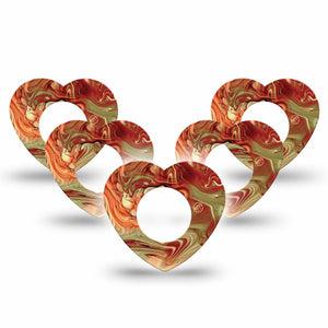ExpressionMed Rustic Marble Freestyle Libre 2 Heart Shape Tape, Abbott Lingo, 5-Pack Weathered Texture Adhesive Patch CGM Design