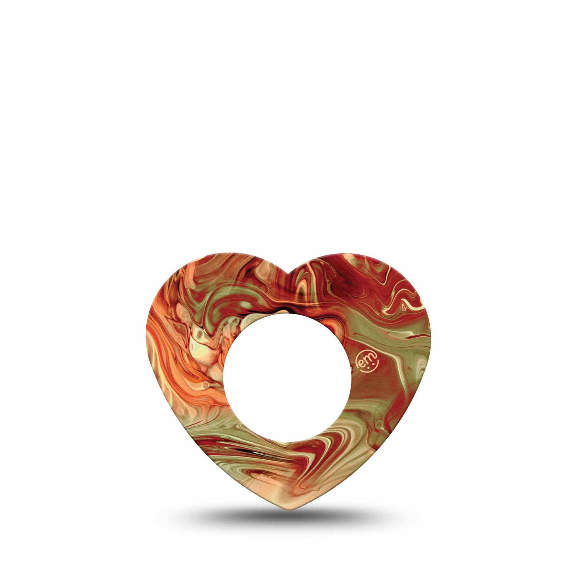 ExpressionMed Rustic Marble Freestyle Libre 2 Heart Shape Tape, Abbott Lingo, Single Tape Time-Honored Texture Adhesive Patch CGM Design