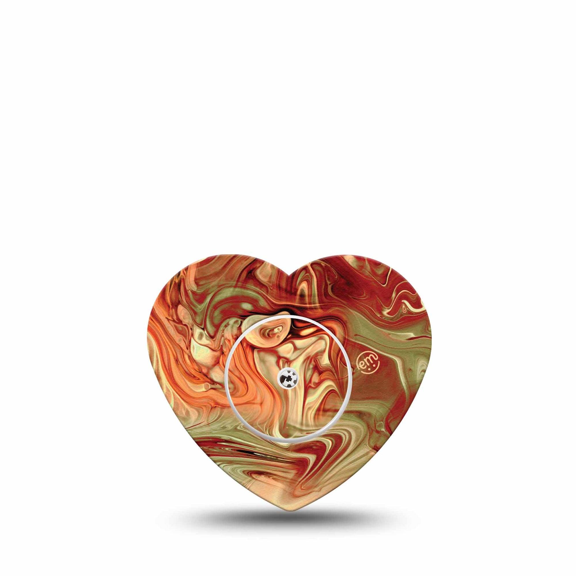 ExpressionMed Rustic Marble Freestyle Libre 2 Heart Shape Tape, Abbott Lingo, Single Tape Time-Honored Texture Adhesive Patch CGM Design with center sticker