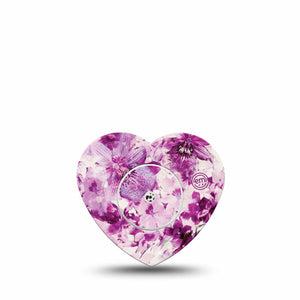 Violet Orchids Heart Libre Tape, Abbott Lingo with center sticker