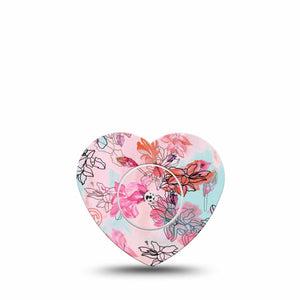 Whimsical Blossoms Heart Libre Tape, Abbott Lingo with center sticker