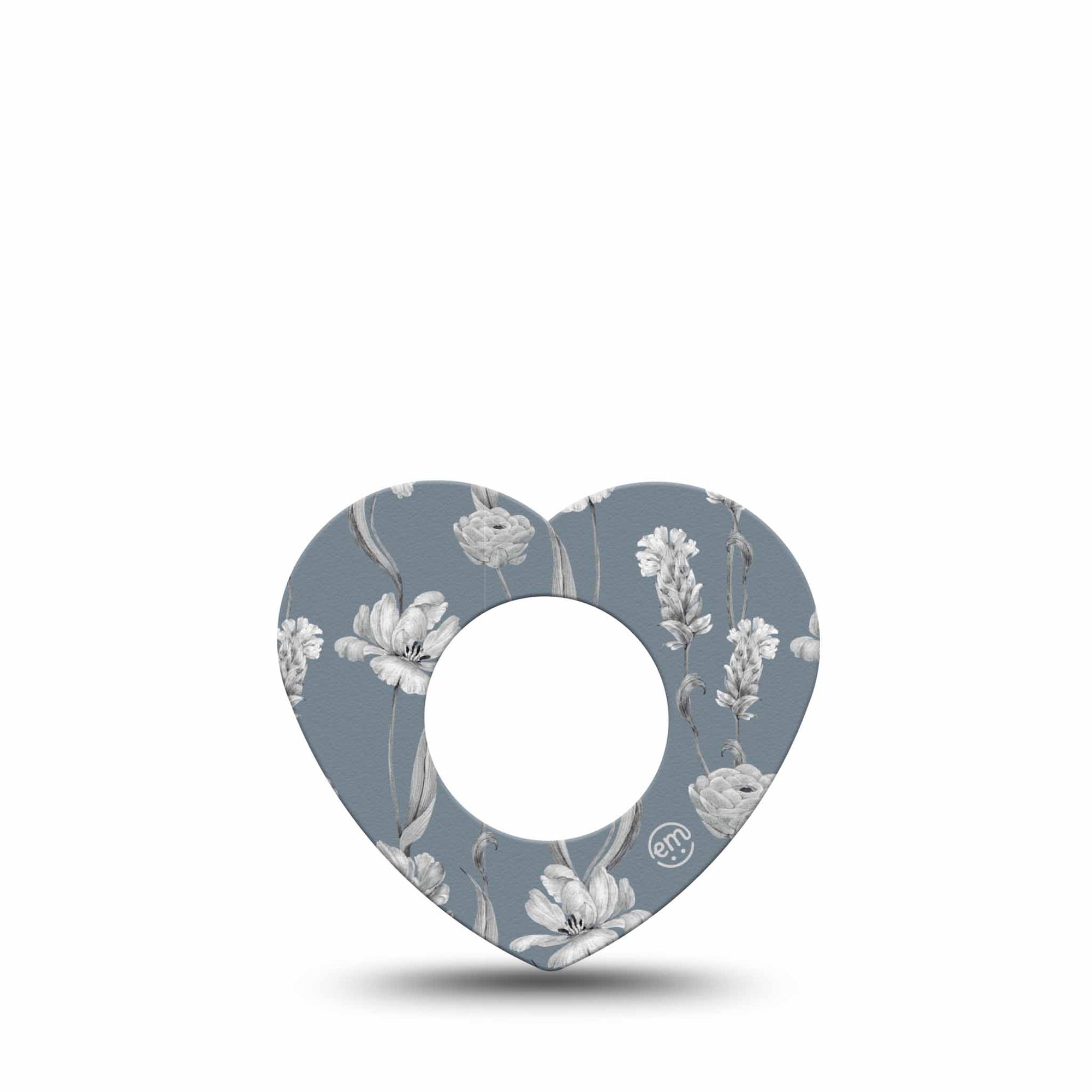 ExpressionMed Muted Petals Freestyle Libre 2 and Libre 2 Plus Heart Shape Tape, Abbott Lingo, Single Tape Pale Roses, Adhesive Patch CGM Design