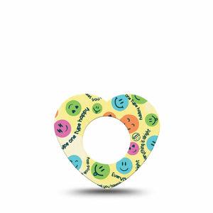 ExpressionMed Smiley Freestyle Libre 2 Heart Shape Tape, Abbott Lingo, Single Tape Storm Surge Adhesive Patch CGM Design