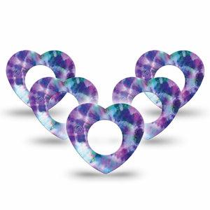 ExpressionMed Purple Tie Dye Heart Libre Tape, Abbott Lingo