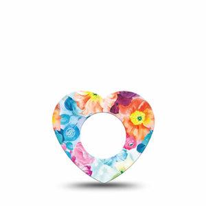 ExpressionMed Watercolor Poppies Freestyle Libre 2 Heart Shape Single  Overlay Patch CGM Design, Abbott Lingo