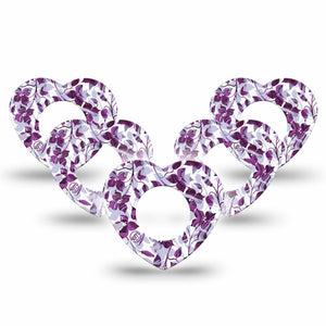 ExpressionMed Textured Petals Freestyle Libre 2 Heart Shape Tape, Abbott Lingo,  5-Pack Smooth Petals Adhesive Patch CGM Design