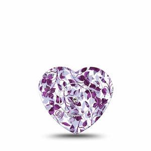 ExpressionMed Textured Petals Freestyle Libre 2 Heart Shape Tape, Abbott Lingo,  Single Tape and Single Sticker Patterned Petals Adhesive Patch CGM Design