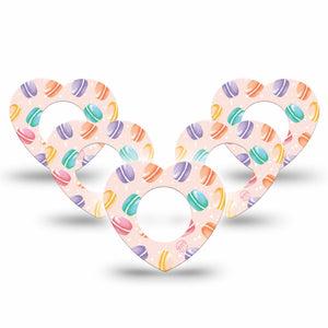ExpressionMed Macarons Freestyle Libre 2 Heart Shape Tape, Abbott Lingo,  5-Pack Delicious Macarons Adhesive Patch CGM Design