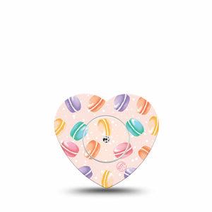 ExpressionMed Macarons Freestyle Libre 2 Heart Shape Tape, Abbott Lingo,  Single Tape Sweet Indulgences Adhesive Patch CGM Design with Center Sticker