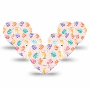 ExpressionMed Macarons Freestyle Libre 2 Heart Shape Tape, Abbott Lingo,  5-Pack Delicious Macarons Adhesive Patch CGM Design with Center Stickers