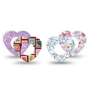 ExpressionMed Darling Details Freestyle Libre, Libre 2 Plus, and Abbott Lingo Heart 4-Pack Tape, Girly icons Best Covers for CGM