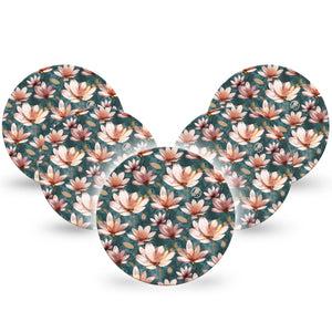 ExpressionMed Magnolia Libre 2 Overpatch, 5-Pack, Sweet-Smelling Florals Inspired, CGM Plaster Tape Design