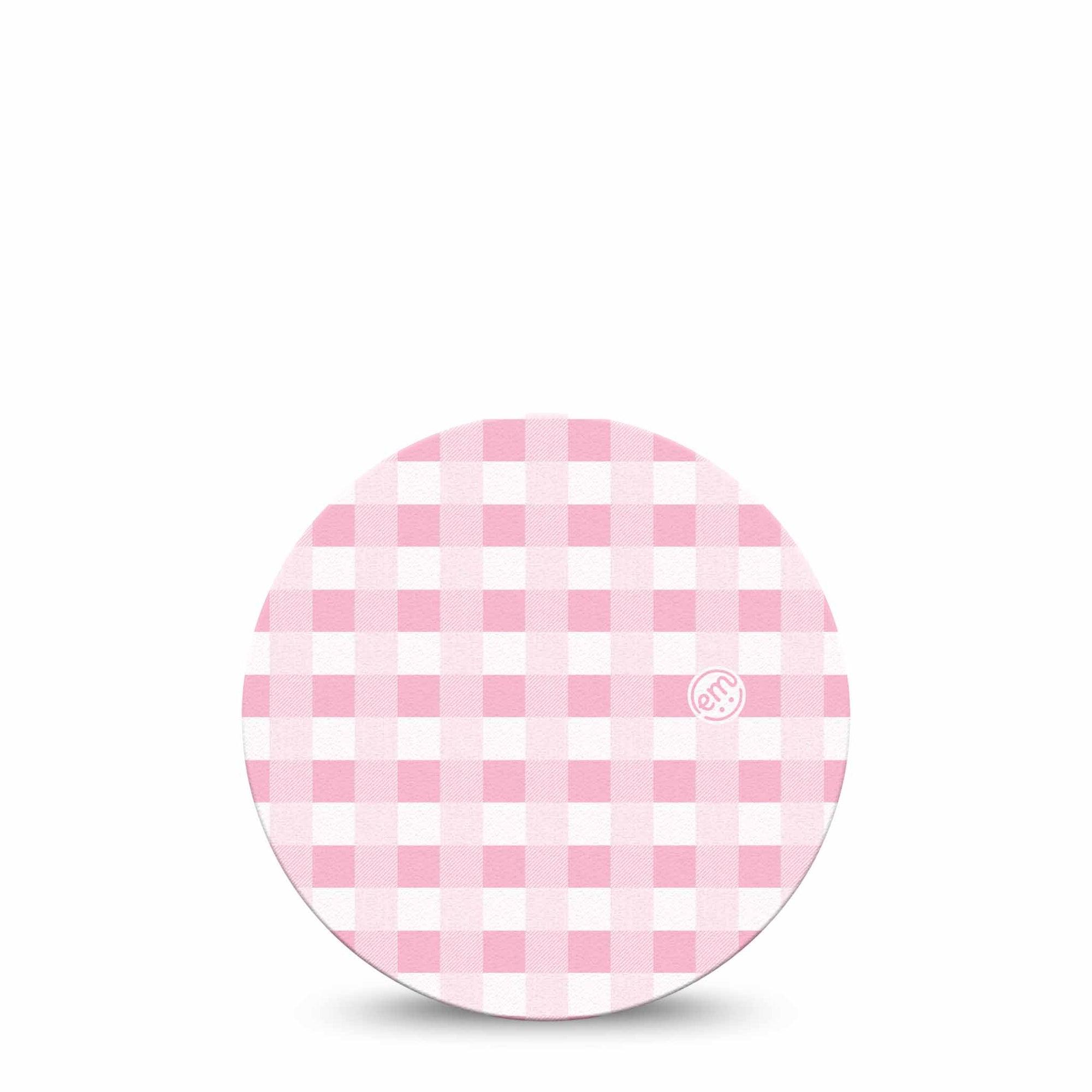ExpressionMed Pink Gingham Dexcom 2 Overpatch, Single, Gingham Clothing Themed, CGM Adhesive Tape Design, Dexcom Stelo