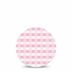 ExpressionMed Pink Gingham Dexcom 2 Overpatch, Single, Gingham Clothing Themed, CGM Adhesive Tape Design, Dexcom Stelo