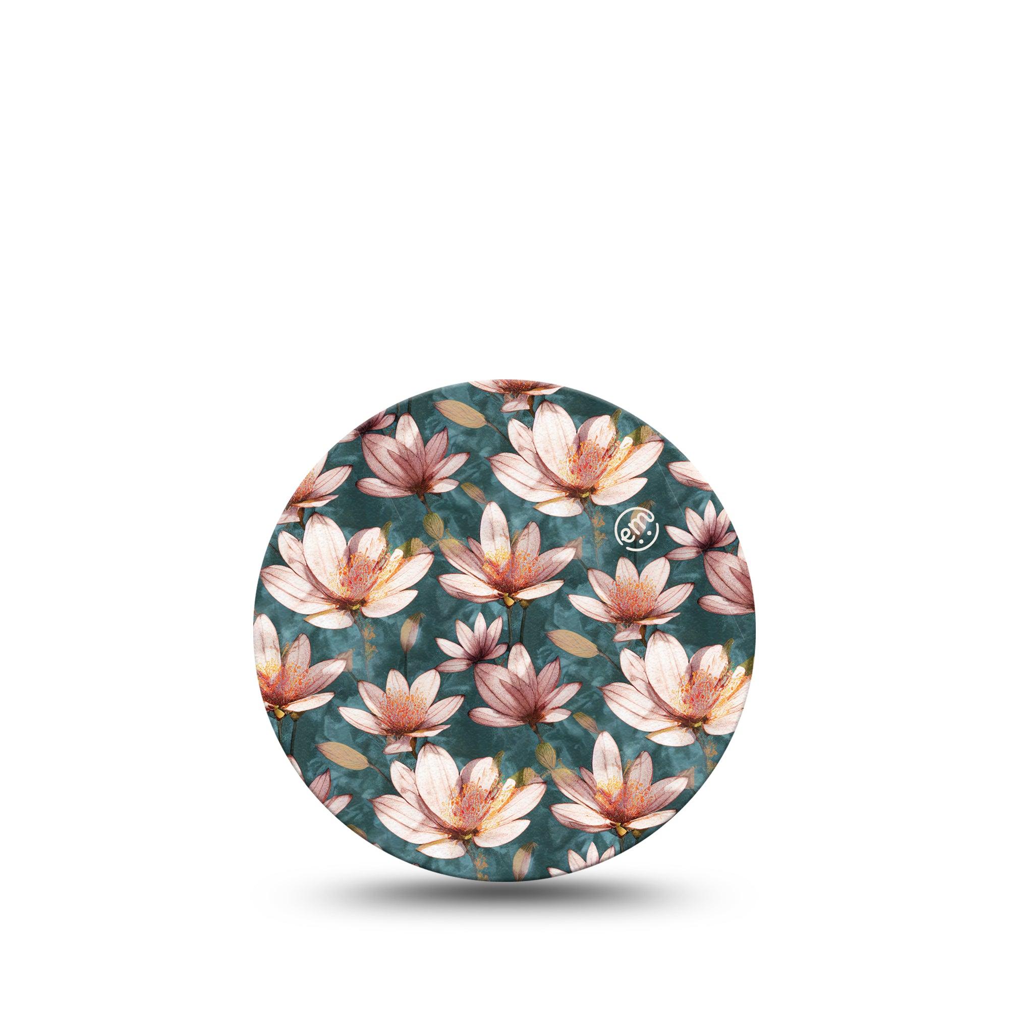ExpressionMed Magnolia Libre 3 Overpatch, Single, Fragrant Petals Themed, CGM Plaster Tape Design