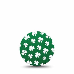 ExpressionMed Shamrock Libre 3 Overpatch, Single, White Shamrocks Inspired, CGM Adhesive Tape Design