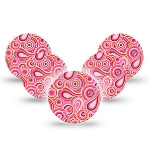 ExpressionMed BB Pink Party Libre 3 Overpatch, 5-Pack, Funky Patterns Inspired, CGM Overlay Tape Design