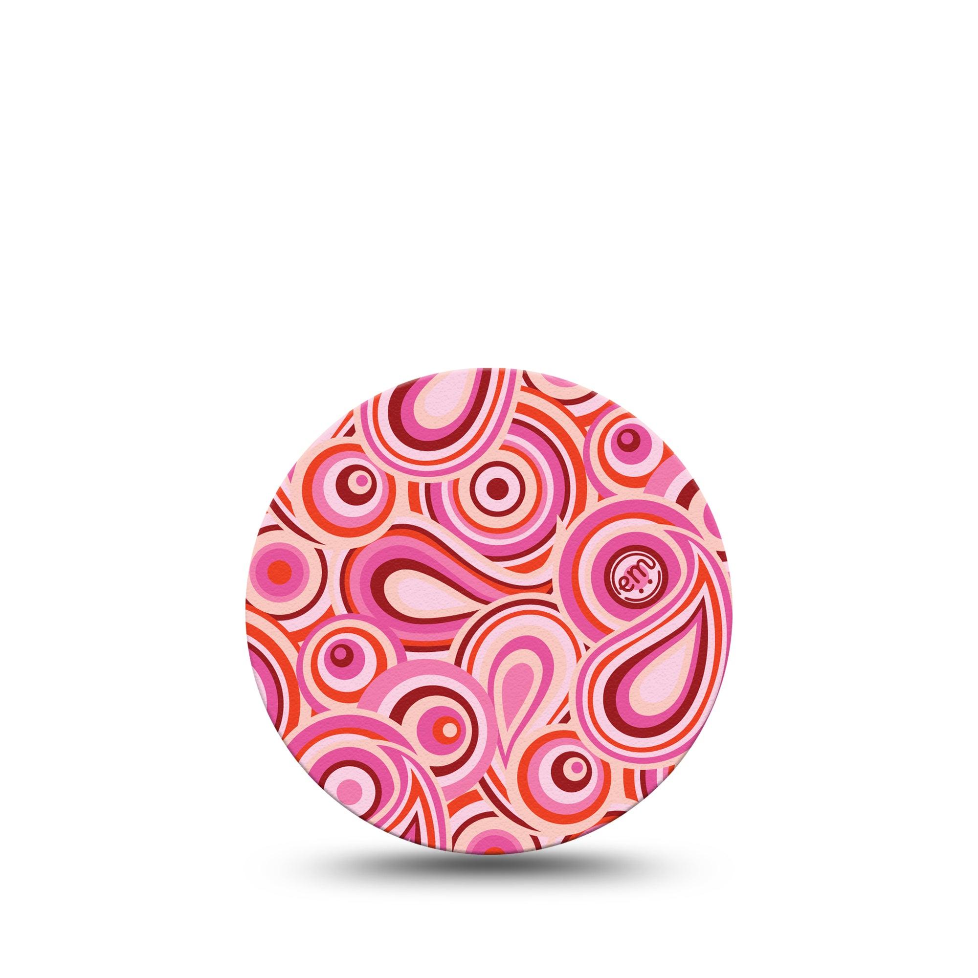 ExpressionMed BB Pink Party Libre 3 Overpatch, Single, Ornamental Textile Inspired, CGM Plaster Tape Design