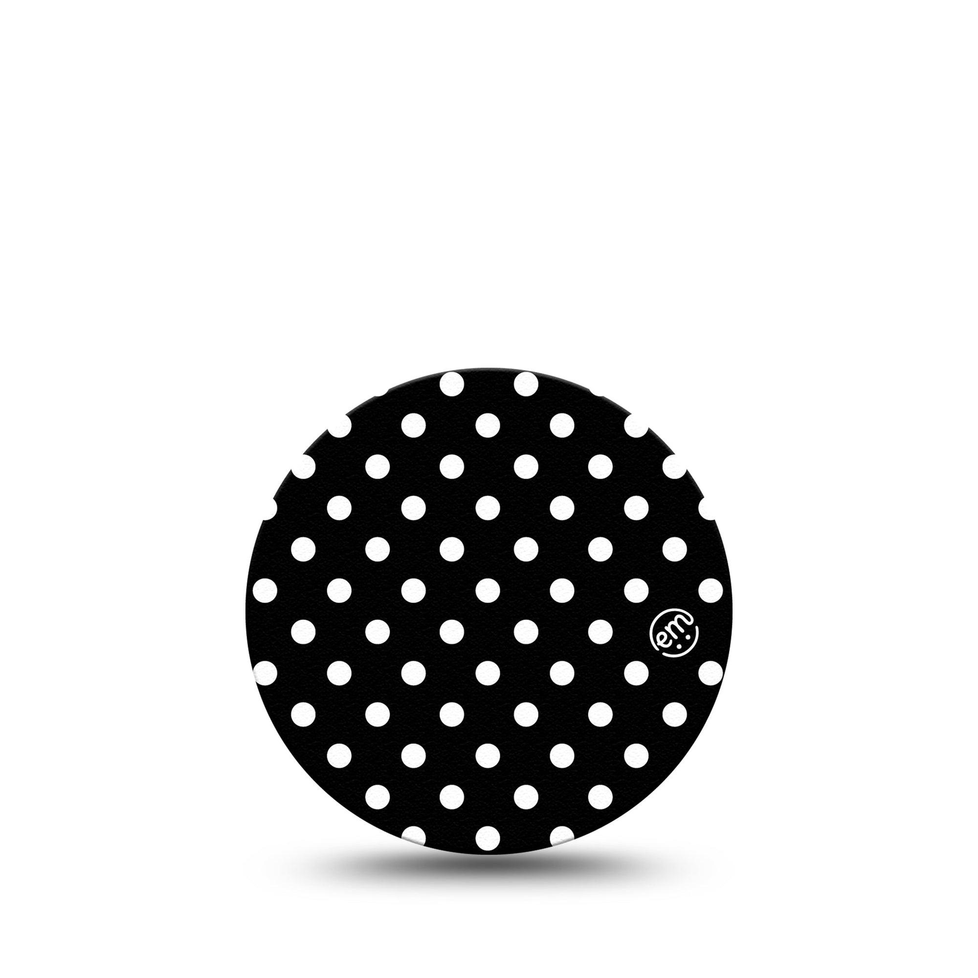 ExpressionMed Black and White Polka Dots Freestyle Libre 3 Overpatch Single, Modern Polka Dot Design, CGM Adhesive Patch Design