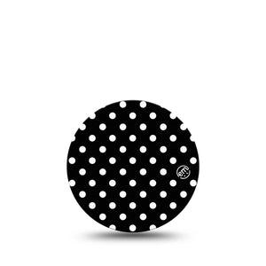 ExpressionMed Black and White Polka Dots Freestyle Libre 3 Overpatch Single, Modern Polka Dot Design, CGM Adhesive Patch Design