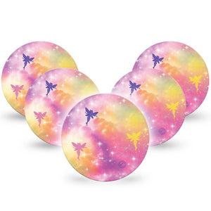 ExpressionMed Fairy Dust Libre 2 Freestyle and Lingo Overpatch, Pixies in the clouds, 5-pack Libre 2 and Lingo Adhesive Tape