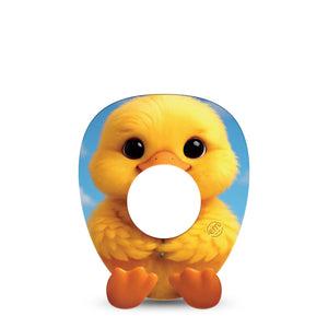 ExpressionMed Daisy Duckling Freestyle Libre, Libre 2 Plus, and Abbott Lingo Gumdrop, Single Tape Ducking stuffie inspired Fixing Ring Patch for CGM