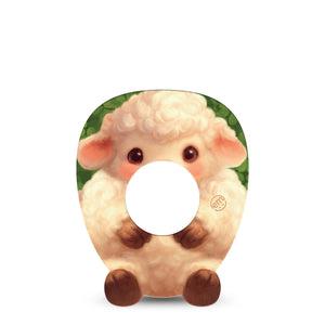 ExpressionMed Lucky Lamb Freestyle Libre, Libre 2 Plus, and Abbott Lingo Gumdrop, Single Tape Woolly clover lamb Fixing Ring Patch for CGM