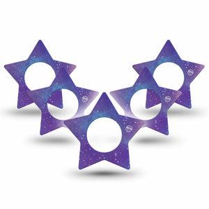 ExpressionMed Galaxy Freestyle Libre 2 and Libre 2 Plus Star Shape Tape, Abbott Lingo, 5-Pack Tape Galaxy Design Plaster CGM Design