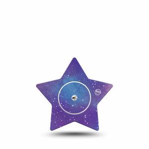 ExpressionMed Galaxy Freestyle Libre 2 and Libre 2 Plus Star Shape Tape, Abbott Lingo, Single Tape and Single Sticker Galaxy Art Plaster CGM Design