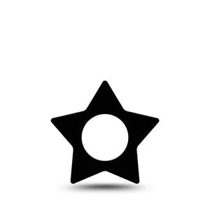 Black Libre Star Tape plain black cgm adhesive tape design, Abbott Lingo