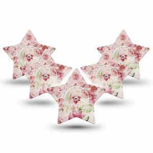 ExpressionMed Ethereal Spring Freestyle Libre 2 Star Shape 5-Pack Plaster CGM Design, Abbott Lingo with center stickers