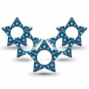 ExpressionMed Dot Art Freestyle Libre 2 Star Shape Tape, Abbott Lingo, 5-Pack Light Colored Artwork Adhesive Tape CGM Design