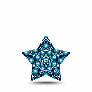 ExpressionMed Dot Art Freestyle Libre 2 Star Shape Tape, Abbott Lingo, Single Tape and Single Sticker Speckle Artwork Adhesive Tape CGM Design