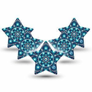 ExpressionMed Dot Art Freestyle Libre 2 Star Shape Tape, Abbott Lingo, 5-Pack Tape and 5-Pack Sticker Speckle Artwork Adhesive Tape CGM Design