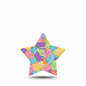 ExpressionMed Gummy Bears Freestyle Libre 2 Star Shape Tape, Abbott Lingo,  Single Tape and Sticker, Bite-Sized Adhesive Tape CGM Design