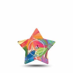 ExpressionMed Flower Song Freestyle Libre 2 Star Shape Single Exclusive Etta Vee Art Plaster CGM Design, Abbott Lingo with center sticker