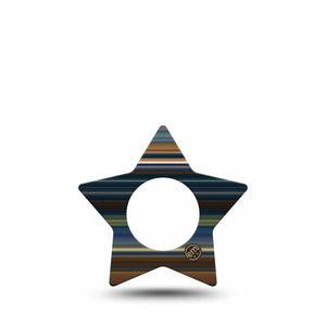 ExpressionMed Dark Stripes Freestyle Libre Overpatch, Abbott Lingo, Star Shape Tape Single Plaster CGM Design