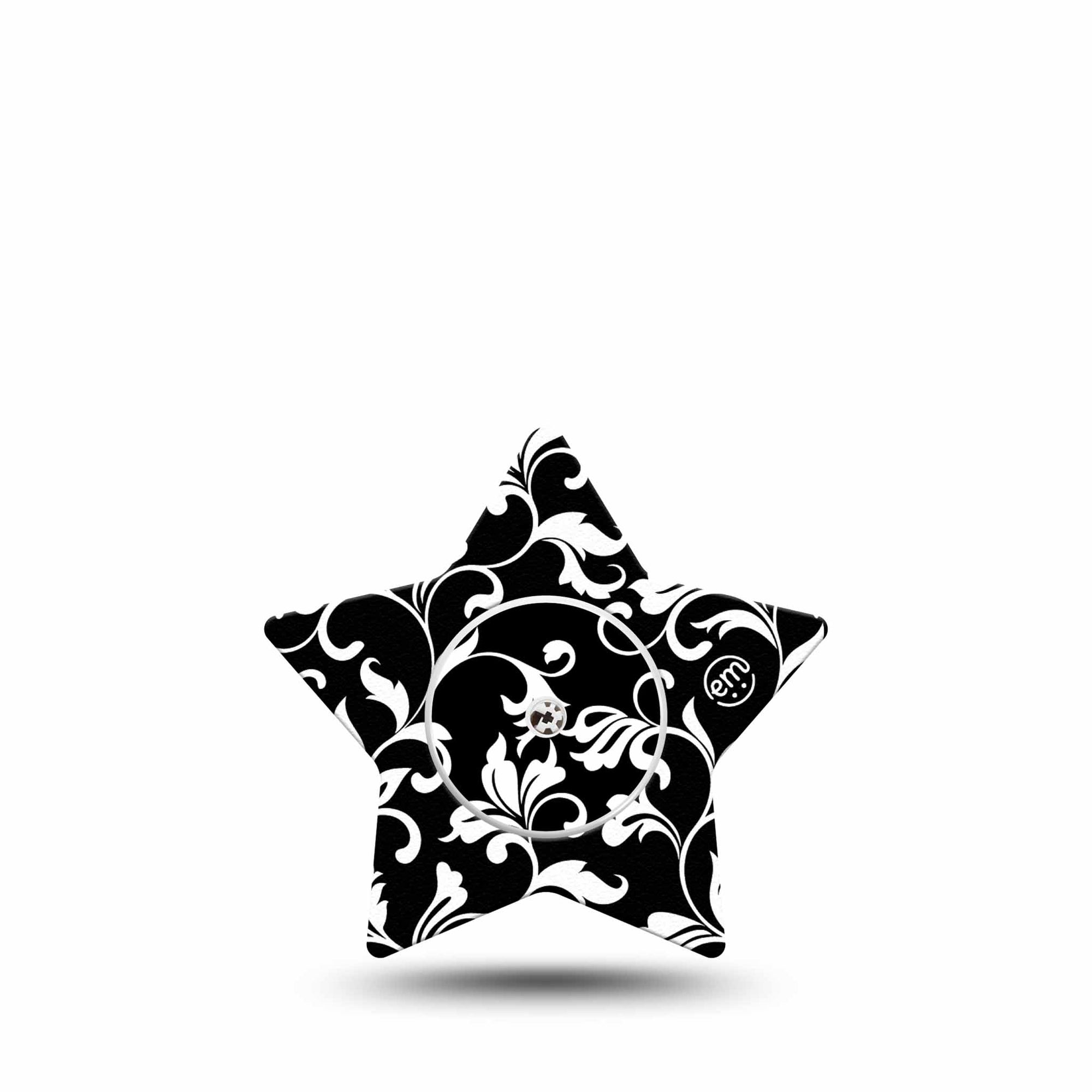 ExpressionMed Fleur de lis Freestyle Libre 2, Abbott Lingo, Star Shape Tape Single Sticker and Tape goth flower stems Plaster CGM Design