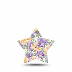 ExpressionMed Crocus Flowers Freestyle Libre 2 Star Shape Single white crocus Plaster CGM Design, Abbott Lingo with center sticker