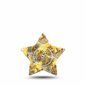 ExpressionMed Fall Camo Freestyle Libre 2 Star Shape Tape, Abbott Lingo,  Single Tape and Single Sticker Woodland Camouflaged Adhesive Tape CGM Design