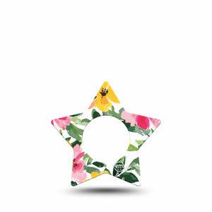 ExpressionMed Lemonade Flowers Freestyle Libre 2 and Libre 2 Plus Star Shape Tape, Abbott Lingo,  Single Tape Lemonade Inspired Flowers, Adhesive Tape CGM Design