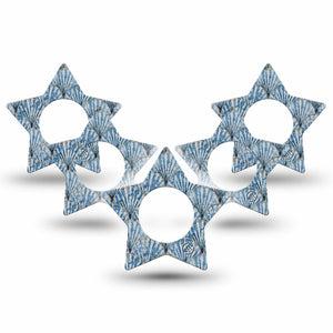 ExpressionMed Seashells Freestyle Libre 2 and Libre 2 Plus Star Shape Tape, Abbott Lingo, 5-Pack Tape Blue Clam Shell, Adhesive Tape CGM Design