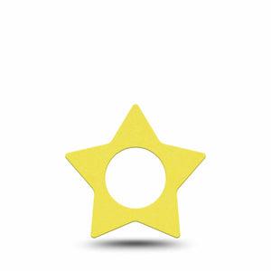 ExpressionMed Butter Yellow Freestyle Libre 2 and Libre 2 Plus Star Shape Tape, Abbott Lingo, Single Tape Light Shade Of Yellow, Adhesive Tape CGM Design