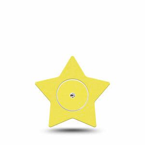 ExpressionMed Butter Yellow Freestyle Libre 2 and Libre 2 Plus Star Shape Tape, Abbott Lingo, Single Tape and Single Sticker Light Shade Of Yellow, Adhesive Tape CGM Design